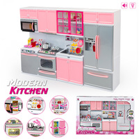 Plastic Miniature Doll Kitchen Set Cooking Toys Girl Creative Cocina De Juguete Kitchen Toys Booking Set Miniature Food for Kids