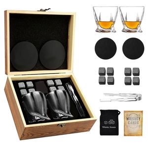 Maxfree – Ensemble de verres à whisky haut de gamme avec bouchon à glaçons et disque de lavage, présenté dans une boîte de rangement en bois – Idéal pour le bar - Product Image 5