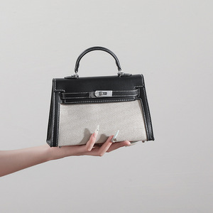 <span class=keywords><strong>Sac</strong></span> à main <span class=keywords><strong>de</strong></span> <span class=keywords><strong>luxe</strong></span> en toile et cuir pour femme, <span class=keywords><strong>mini</strong></span> <span class=keywords><strong>sac</strong></span> <span class=keywords><strong>de</strong></span> créateur, sacs bandoulière, vente en gros, <span class=keywords><strong>sac</strong></span> fourre-tout haut <span class=keywords><strong>de</strong></span> gamme pour femme - Product Image 5