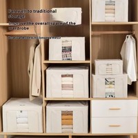 Top avant ouvertures conteneur robuste visuel Transparent fenêtre garde-robe organisateur pliable boîtes de rangement pour vêtements