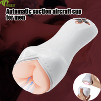 Großpackung Automatischer Flugzeug-Masturbationsbecher für Männer, Tragbarer Elektrischer Intim-Massager mit 7 Vibrationsfrequenzen, Fernbedienung, Weich