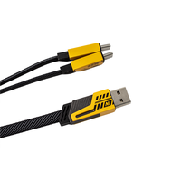 Kabel Data USB Tipe C pengisian daya cepat, kabel Data datar jalinan cepat 3 in 1 Universal