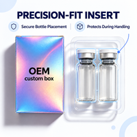 Boîte en papier personnalisée de luxe pour ampoules, boîte rigide imprimée quadricolore OEM, blister transparent, revêtement UV, emballage cadeau artisanal pour les soins de la peau