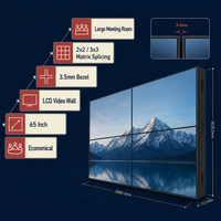 Mur vidéo économique 65 pouces IPS LCD, cadre de 3,5 mm, écran de raccordement matriciel 2x2 3x3, luminosité 700 cd/m² pour grandes salles de réunion