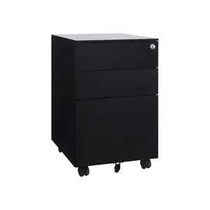 ECO-friendly Office Home Furniture 3 Drawer Lock Steel Side Pull Mobile Pedestal File Cabinet