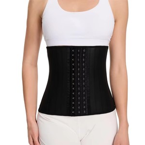 Corset amincissant ajustable à crochets, 25 baleines en acier, en latex mat et coton, <span class=keywords><strong>pour</strong></span> le fitness et le remodelage abdominal, usage quotidien et salle <span class=keywords><strong>de</strong></span> sport - Product Image 1