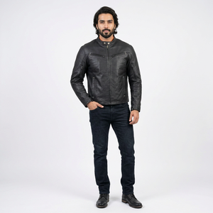 Finer Threads Autumn Winter Business Casual Leather <b>Jacket</b> High Street Style Thickened <b>Warm</b> Breathable Detachable Fur Collar <b>Men</b> - Product Image 1