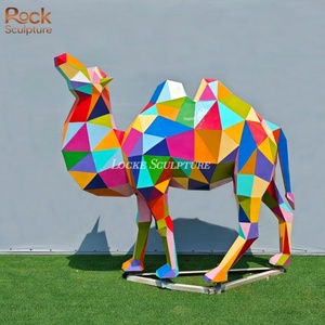 Modern Outdoor Decoration Metal Art Abstract Animal Colourful Geometric <b>Squirrel</b> Stainless Steel Sculpture - Product Image 4