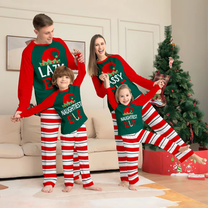 SULISHI Ensemble De Pyjama Noël Famille Pour Femme Homme Enfant Bébé Motif De Père Noël Rayé