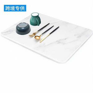 Nouveaux tapis de comptoir de cuisine en diatomite marbrée à séchage rapide, tapis absorbants, plateaux de séchage en pierre pour la vaisselle - Product Image 1