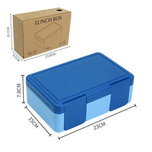 Lonchera Bento de 1400 ml con Cierre Hermético, 4 Compartimentos, Contenedor de Plástico para Almacenamiento de Alimentos, Recipiente para Ensaladas de Viaje - Product Image 5