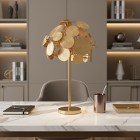 Lampe de table contemporaine en cuivre, base B22, abat-jour multicolore, 110V-240V, lampe de bureau créative pour la maison, l'hôtel, la chambre à coucher