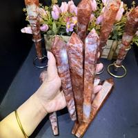 Fabrika Fiyatı Güzel Cilalı İşlemeli Kristal Asa Kırmızı Ateş Kuvars Asası Kindfull Crystal tarafından