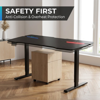 Table de jeu AOR E-sports avec plateau en fibre de carbone, éclairage d'ambiance RGB, mémoire 3 vitesses, vente en gros usine
