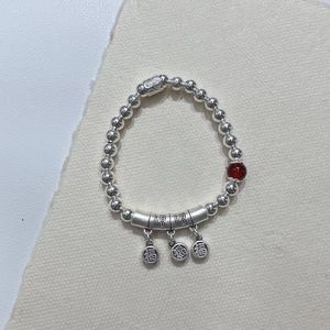 Pulsera de Bolas de Plata de Ley S925 con Dijes, Joyería Unisex, Regalo - Product Image 5
