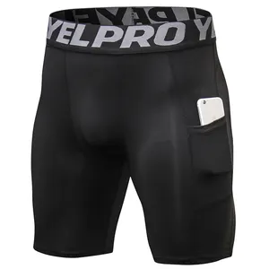 Offre Spéciale hommes Leggings Fitness Shorts serrés Shorts de compression avec poche pour le sport Fitness