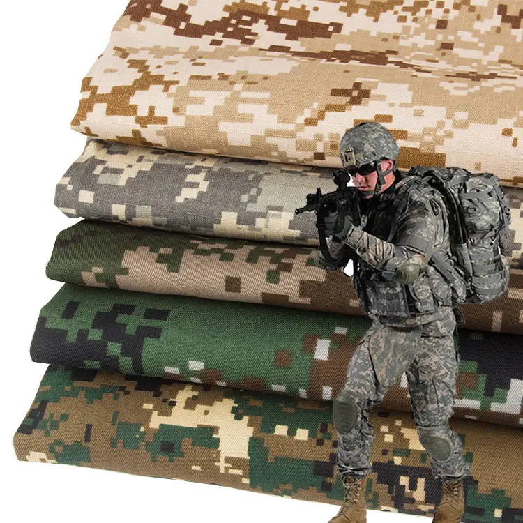 Tessuto militare militare di qualità superiore con stampa mimetica uniforme ripstop in misto cotone misto cotone da uomo