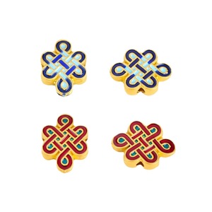 ลูกปัดเคลือบสีแดงน้ำเงินลายปมจีนแบบคลอซอนน์ ของ Lisheng Jewelry สำหรับทำเครื่องประดับ DIY สไตล์เรโทรศิลปะ - Product Image 5