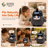 Peluche AI Gris Froid avec Lunettes de Pilote, Vibration, Capteur Tactile, Clonage Vocal, 50+ Langues, Yeux LED, Unisexe, Cadeau du Guangdong