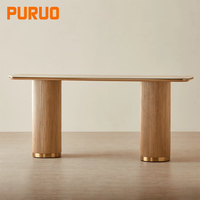 Console d'entrée décorative en pierre naturelle PURUO, plateau en marbre Nero Antico, taille personnalisable, pour villa et salon