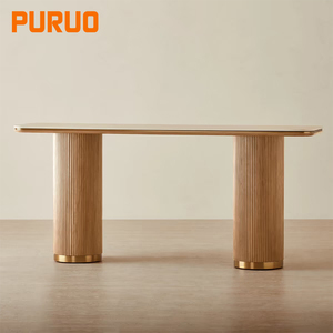 Consolle Decorativa per <span class=keywords><strong>Ingresso</strong></span> Hotel PURUO in Pietra Naturale con Piano in Marmo Nero Antico, Dimensioni Personalizzabili, per <span class=keywords><strong>Soggiorno</strong></span> Villa - Product Image 1