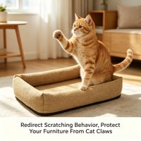 Lit à gratter pour chat en jute, 2 en 1, résistant à l'usure, sans perte de fibres, pour le repos du chat et le tranchage des griffes, toutes saisons