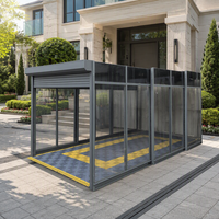 Véranda mobile en alliage d'aluminium, pliable et rétractable, en verre, espace de vie extérieur mobile pour villa, jardin, résidence