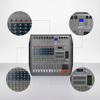 Mezclador de Audio Profesional de 8 Canales, Mezclador Activo de 2X500W, Efectos Duales 99DSP, Controlador de DJ/Consola de Audio para Espectáculos en Pequeños Escenarios