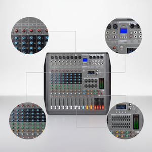 Console de mixage audio professionnelle 8 canaux réglable, 8 ohms, 2x500W, double amplificateur avec effets 99DSP pour performances sur scène en direct - Product Image 5