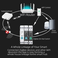 API TUYA Zigbee 3.0 Smart Life Mcb 1P 63A 3.5mm Rail DIN Mini commutateur de télécommande sans fil domotique intelligente