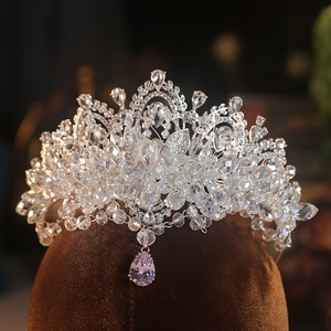 Direkt vom Hersteller Vintage Legierung Koreanische Brautkrone Super Glänzende Prinzessin Tiara Kopfschmuck Hochzeitskleid Stirn-Accessoires - Product Image 2