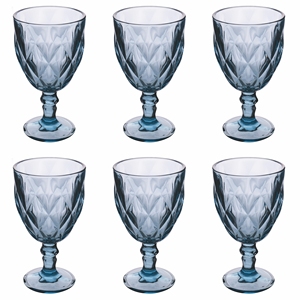 ENSEMBLE DE 6 VERRES À VIN ELIZABETH 340ML BLEU - Product Image 1