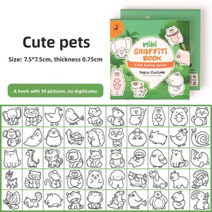 Libro da Colorare Mini con Cartoni Animati e Acquerelli per l'Educazione Precoce dei Bambini - 50 Fogli - Product Image 6
