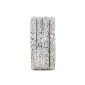 Wholesale High Quality Metal Bangle With White AD <b>Cut</b> <b>Stones</b> Leaf Pattern And Detailed Metal Work Traditional Style Bracelet - Product Image 2
