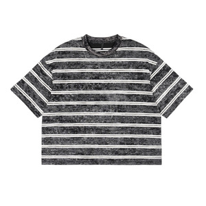 เสื้อยืดผู้ชายทรงบ็อกซี่โอเวอร์ไซส์ สตรีทแวร์ ผ้าคอตตอนถัก 100% พิมพ์ลายตามสั่ง หนานุ่ม สไตล์วินเทจ ล้างสีแบบแอซิดวอช ป้องกันการเป็นขุย - Product Image 5