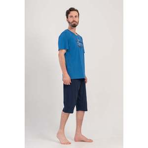 Conjunto Deportivo para Hombre CEPLI, Cuello Redondo, Manga Corta, Pantalones Capri - Color Índigo - Product Image 2