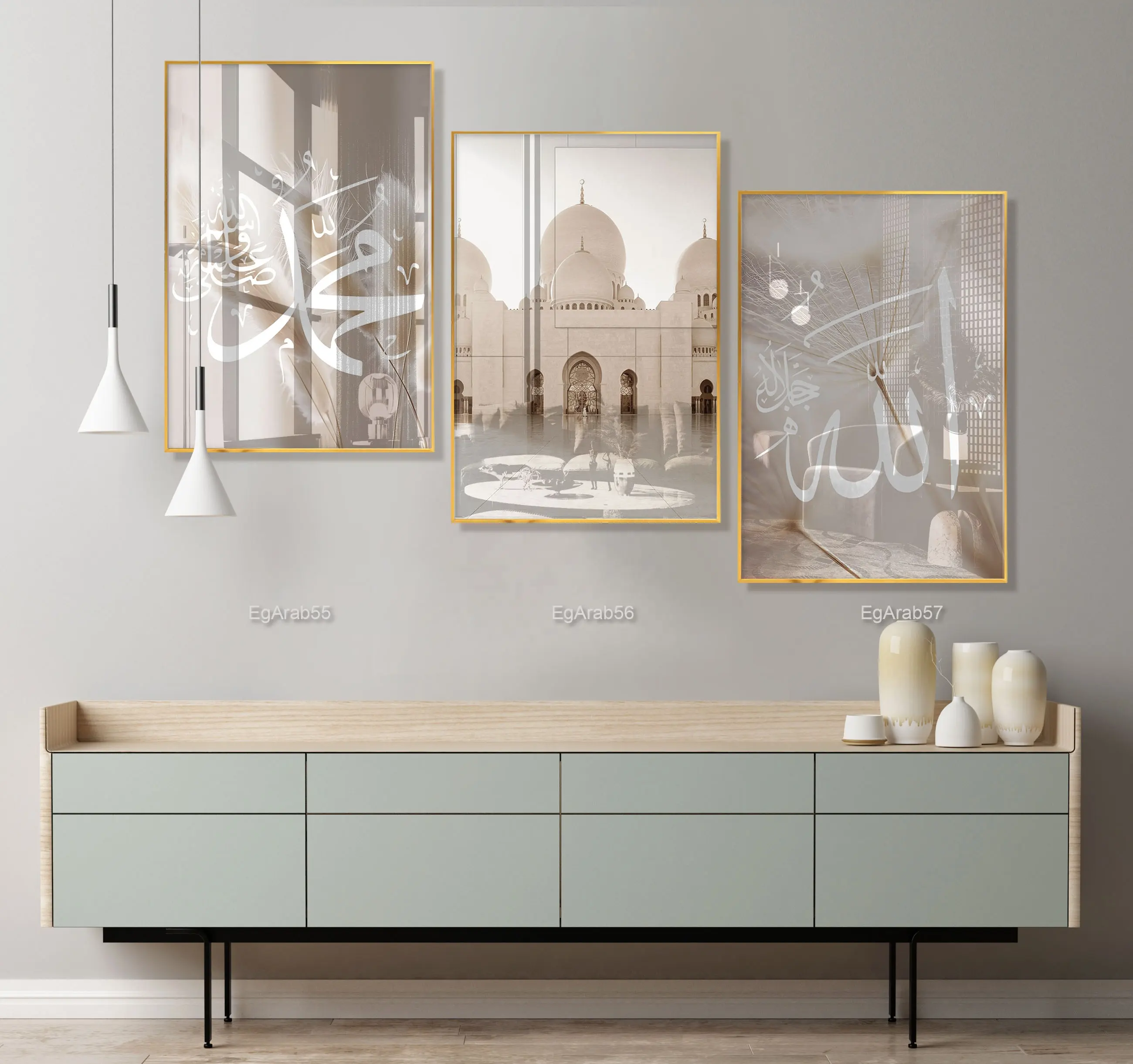 家の装飾2パネルイスラム書道樹脂絵画アクリルと金属フレームに白い暖かいコーラン印刷アラビアの壁の芸術