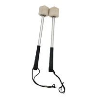 Maillets et baguettes de batterie en acier inoxydable blanc en gros avec logo personnalisé - Outils de percussion de marche professionnels