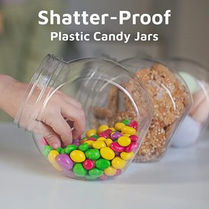 Tarros de plástico de 48oz para almacenamiento de galletas o dulces, para buffet de dulces y encimera de cocina