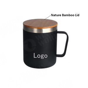 New <strong>Design</strong> Travel Stainless Steel Double Walled <strong>Coffee</strong> <strong>Mug</strong> <strong>with</strong> Nature Bamboo Lid, Insulated Thermal <strong>Coffee</strong> Cup <strong>with</strong> Wooden Lid - Product Image 5