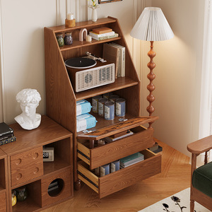 Meuble d'appoint en bois massif My Nest avec portes, 5 compartiments de rangement, meuble de salon, design moderne minimaliste - Product Image 3