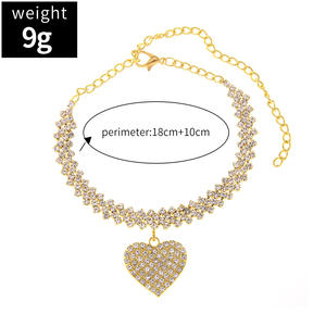 بيع بالجملة فضة سحر خلخال القدم الذهب والمجوهرات العصرية الماس القلب سوار الكاحل للنساء الفتيات - Product Image 5