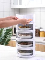 Groothandel Stapelbare Transparante Voedselafdekking 3 4 5-laags Stofdicht Keuken Schaalafdekking voor Restjes Tafelvoedsel Opslag