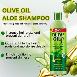 Offre Spéciale populaire 370ml huile d'olive cheveux produits de beauté <span class=keywords><strong>Aloe</strong></span> <span class=keywords><strong>Vera</strong></span> shampooing et revitalisant OEM/ODM - Product Image 4