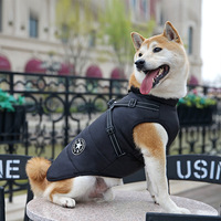 Vêtements d'hiver épaissis à col roulé pour animaux de compagnie, veste gilet en polyester une pièce pour chiens, manteau d'hiver pour animaux de compagnie, vente transfrontalière