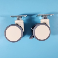 Roulettes médicales TPR avec freinage pour chariot médical