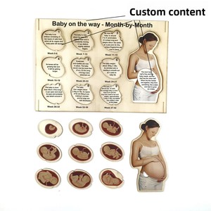 Motif personnalisé femme enceinte Puzzle en bois bébé échographie cadre photo annonce de grossesse jouet pour enfants - Product Image 4