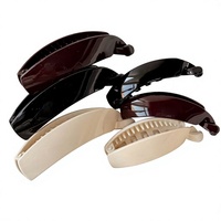 Pince à cheveux minimaliste coréenne en résine faite à la main pour femme, pince banane/verticale pour queue de cheval haute, usage quotidien, élégante