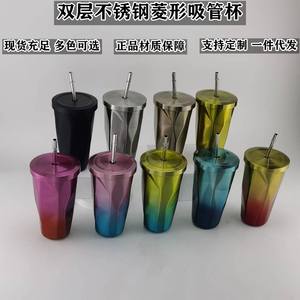 แก้วน้ำสแตนเลสอย่างดี ขนาด 16 ออนซ์ ผนังสองชั้น เก็บอุณหภูมิ พร้อมหลอดดูด สำหรับเดินทางและกิจกรรมกลางแจ้ง - Product Image 4