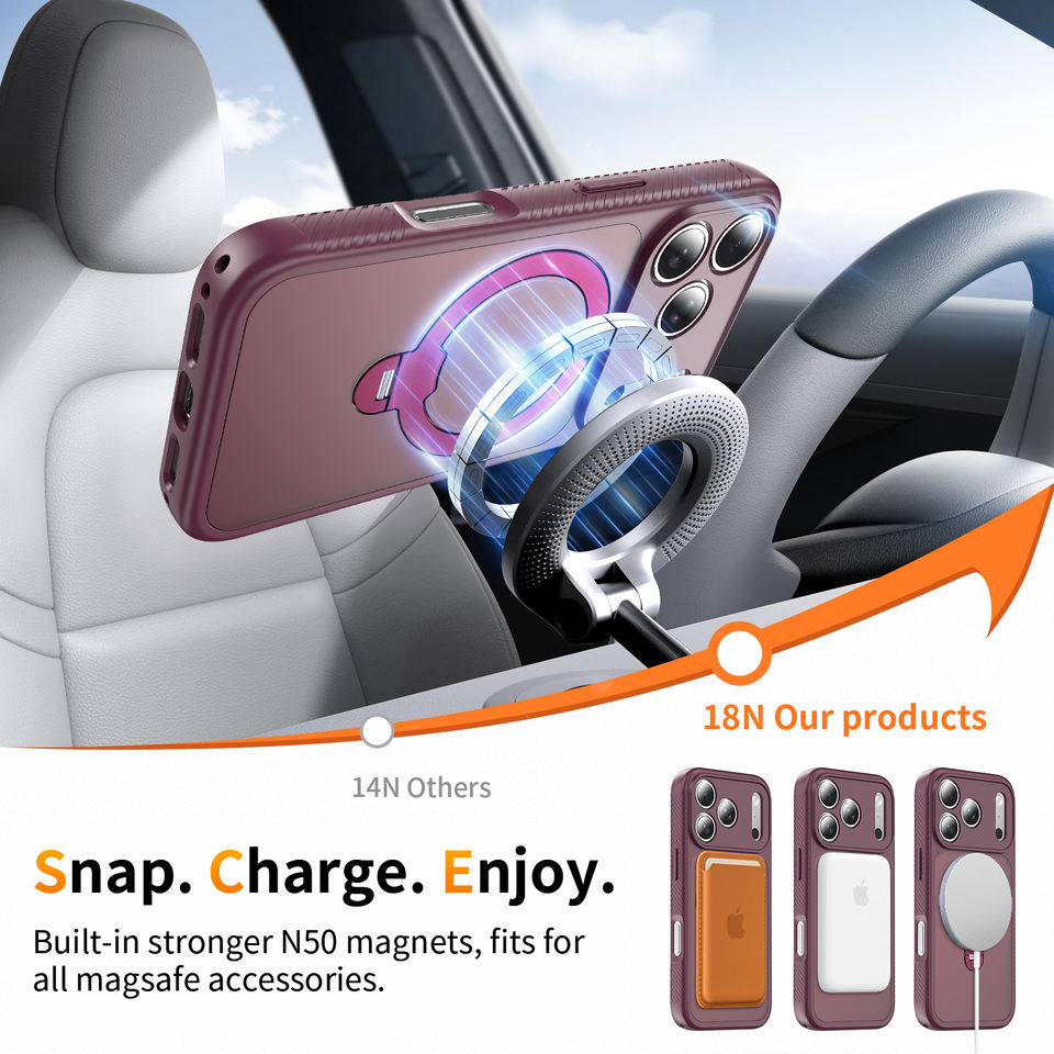 New iPhone 18 Pro Max Magnetic Case with 360 Rotating Ring Holder Stand ...